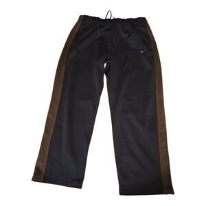 Nike Mens Therma Fit Sweatpants Navy Gray Stripe Size XXL Fleece Line 8" Leg Zip